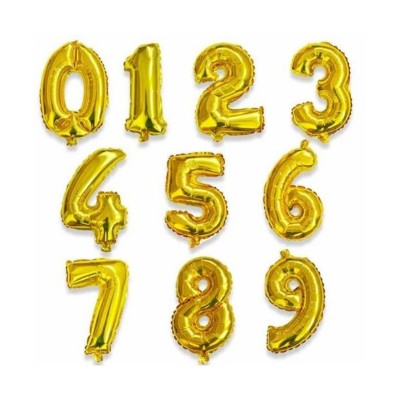 Gold Digit Foil Balloons