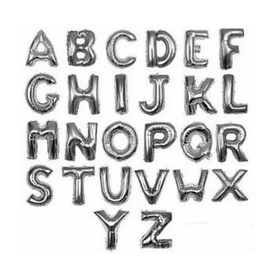 Silver Alphabet Foil Balloons