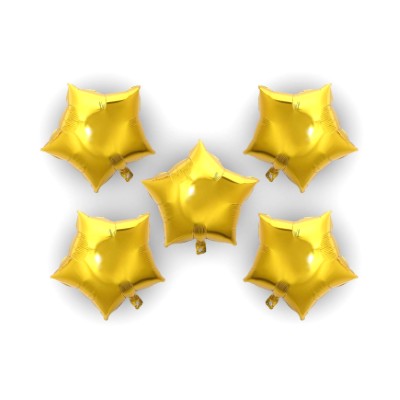 5 Star Golden Foil Balloons