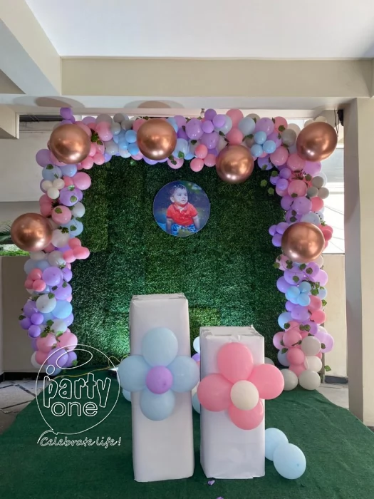 birthday Simple Pink And White Balloon Decoration