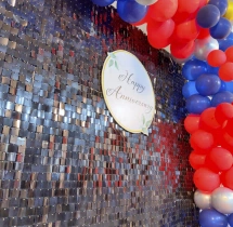 decorations Happy Anniversary Black Sequin Theme Decoration