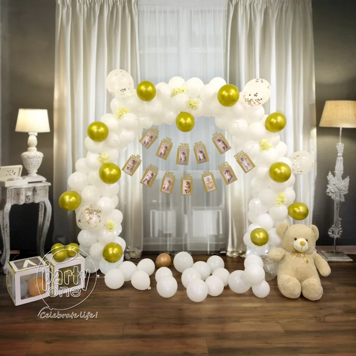 birthday Unique White Gold First Birthday Decoration