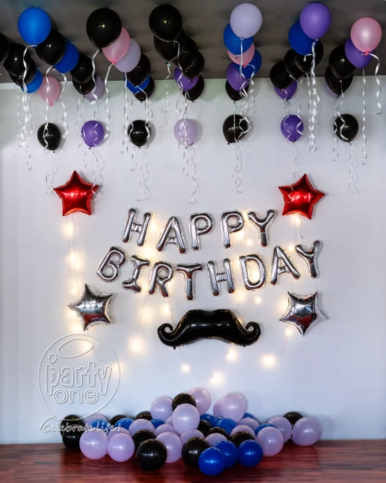 birthday Silver and Black Baby Boy Birthday Decor