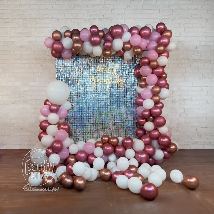 birthday Silver Sequin Rose Gold Birthday Decoration