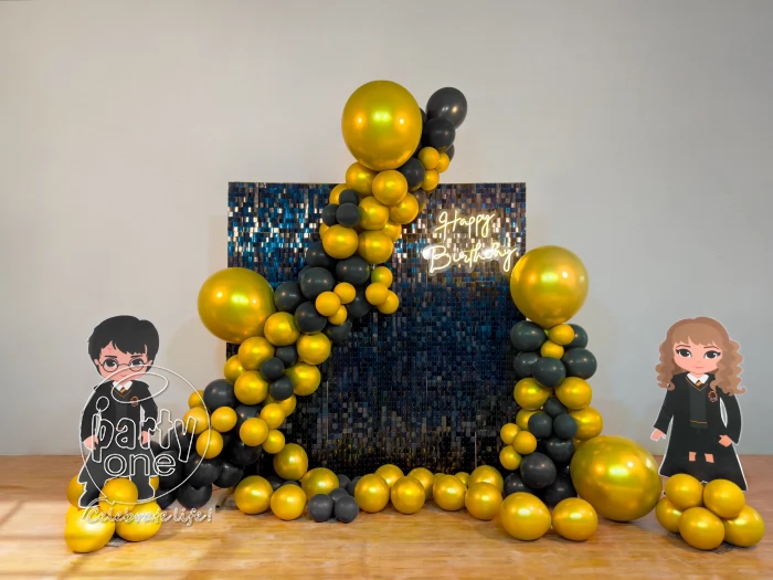 birthday Black Sequin Harry Potter Theme Decoration
