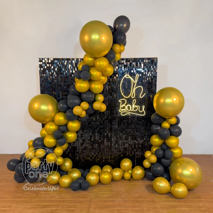 decorations Black Sequin Oh Baby Theme Decoration
