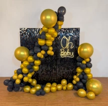 baby shower decorations Black Sequin Oh Baby Theme Decoration
