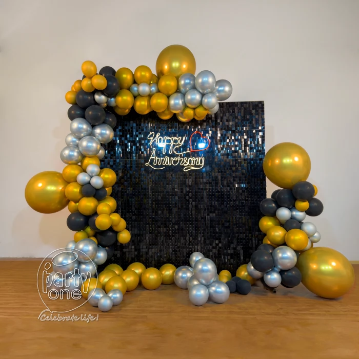 decorations Perfect Black Sequin Anniversary Theme Decoration