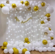 decorations Golden and White Shimmering Anniversary Decor