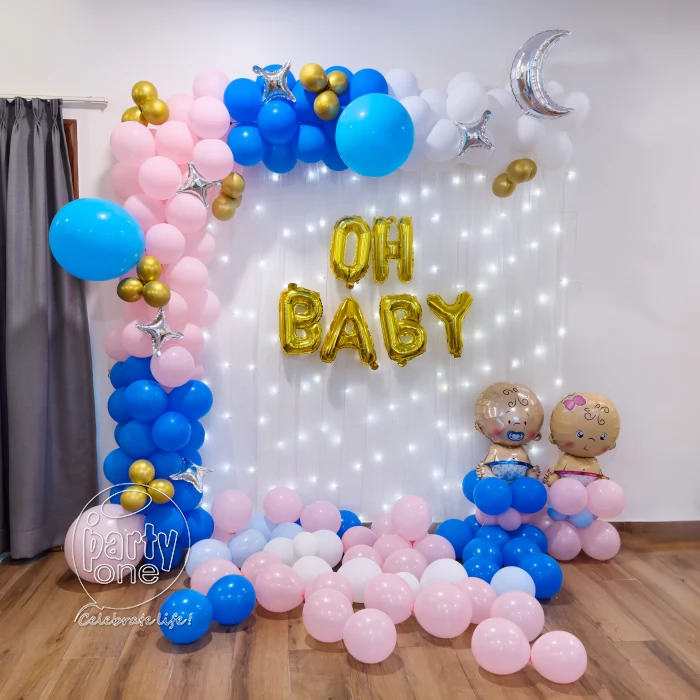 baby shower decorations Oh Baby Pink and Blue Baby Shower Decor
