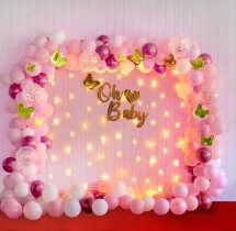 baby shower decorations Sweet Pink and White Oh Baby Decoration