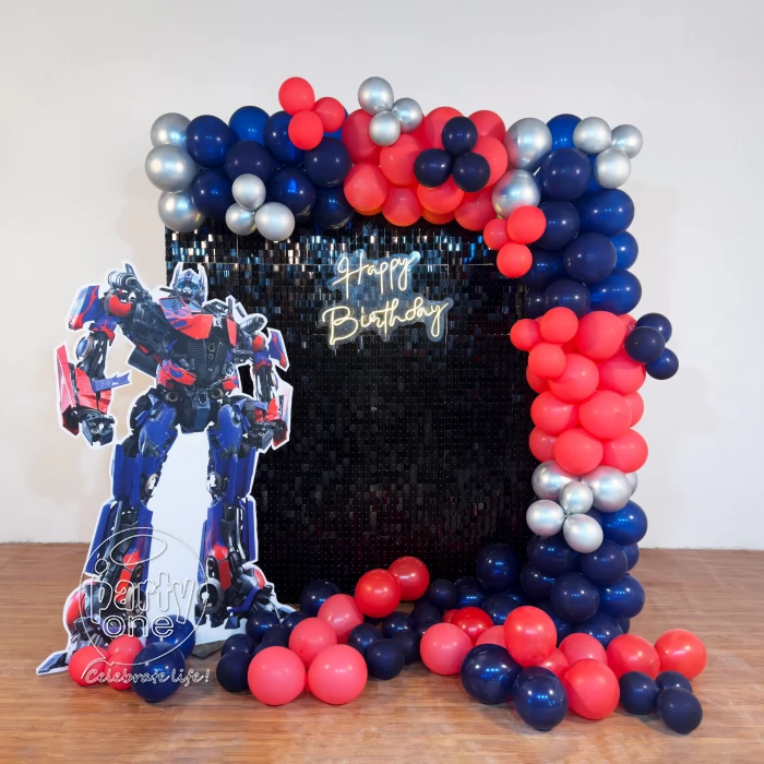 birthday Black Sequin Transformer Theme Decoration