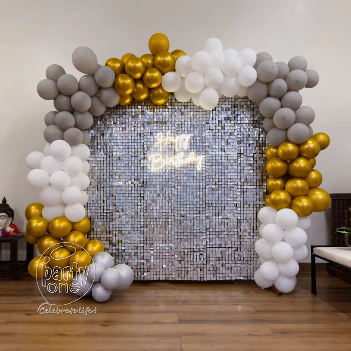 birthday Dazzling Silver Sequin Birthday Decor