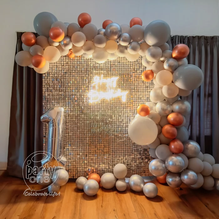 birthday Gold and Silver Sequin Birthday Arch Decoration