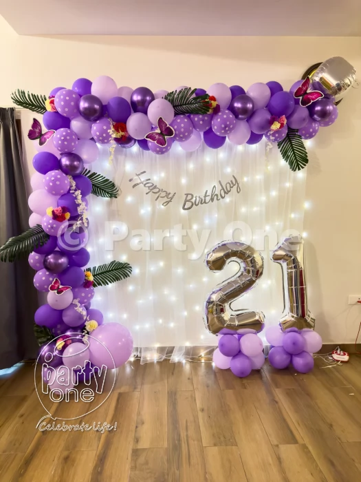birthday Polka Bluish Purple Birthday Decor