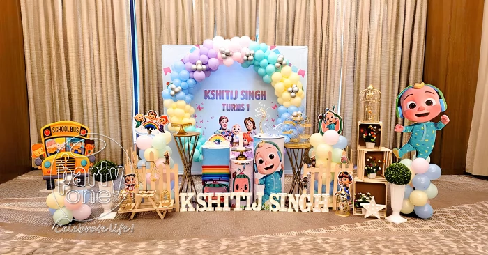 birthday Rainbow Cocomelon Theme Ring Decor