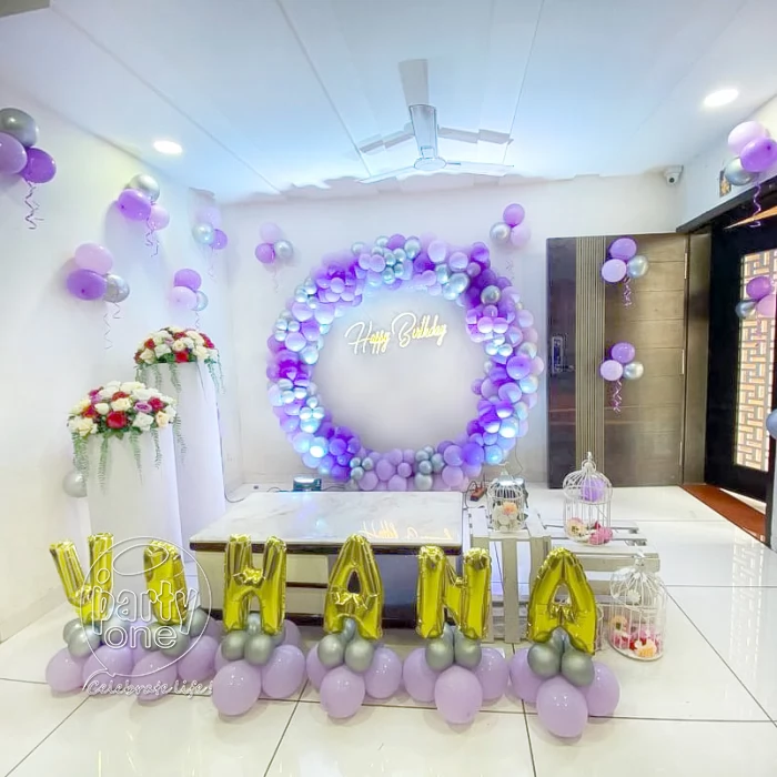 birthday Pastel Purple Bliss Floral Ring Decoration