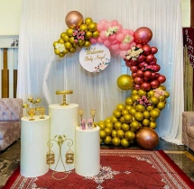 welcome baby decorations Red and Gold Metallic Welcome Baby Decor