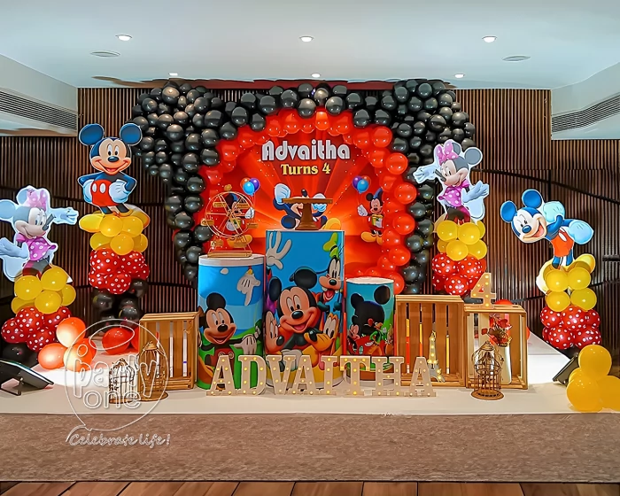 birthday Mickey and Minnie Theme 4th Birthday Decor