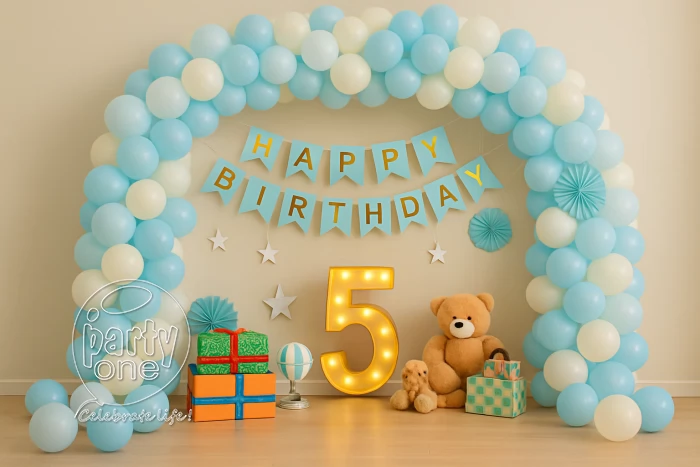 birthday 5th Birthday Pastel Balloon Decoration