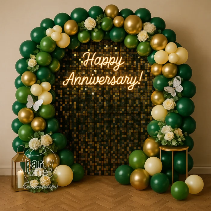 decorations Evergreen Gold Anniversary Balloon Decor