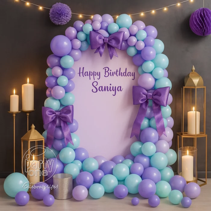 birthday U Shaped Pastel Theme Balloon Decoration