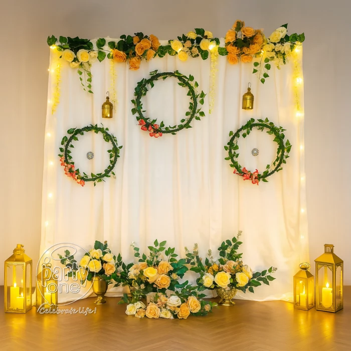 decorations Simple Haldi Ceremony Backdrop Decoration
