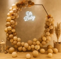 baby shower decorations Brown Pastel Theme Baby Shower Balloon Decoration