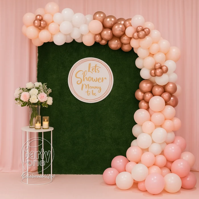 baby shower decorations Soft Pink Baby Shower Balloon Decoration