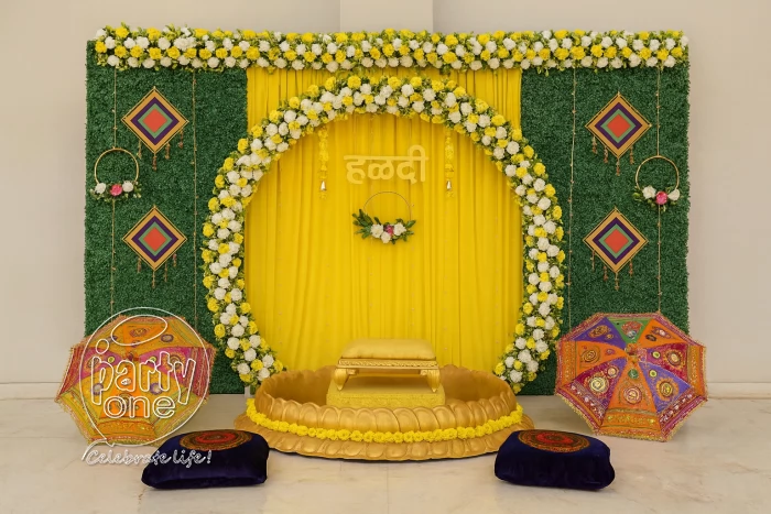 decorations Haldi Floral Background Decoration
