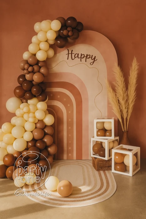 birthday Aesthetic Brown Theme Decoration