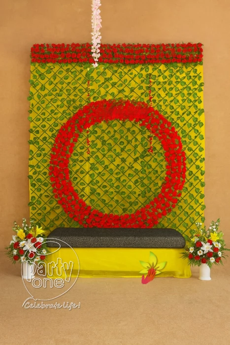 decorations Red Flower Haldi Ceremony Ring Decoration