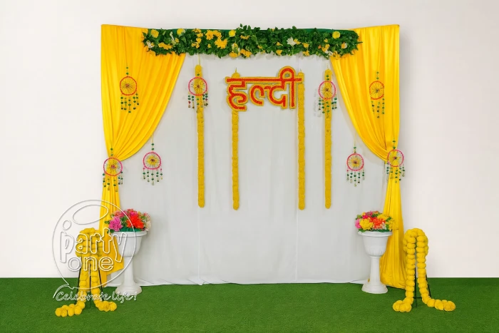 decorations Simple Haldi Ceremony Wall Decoration
