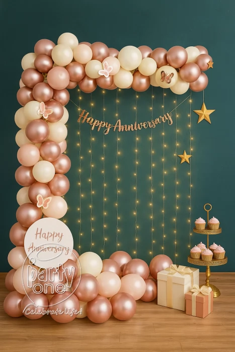 decorations Soft Pink Anniversary Balloon Decoration