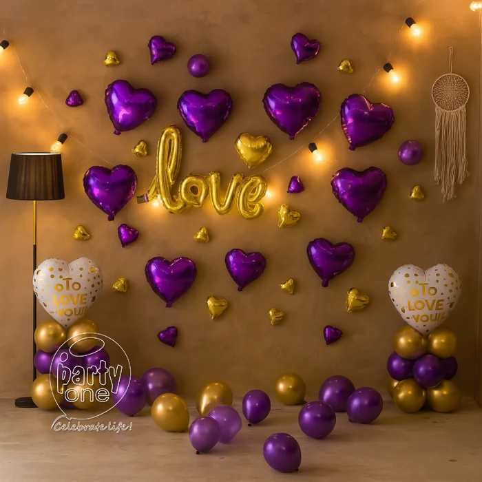 decorations Romantic Heart Foil Wall Decoration