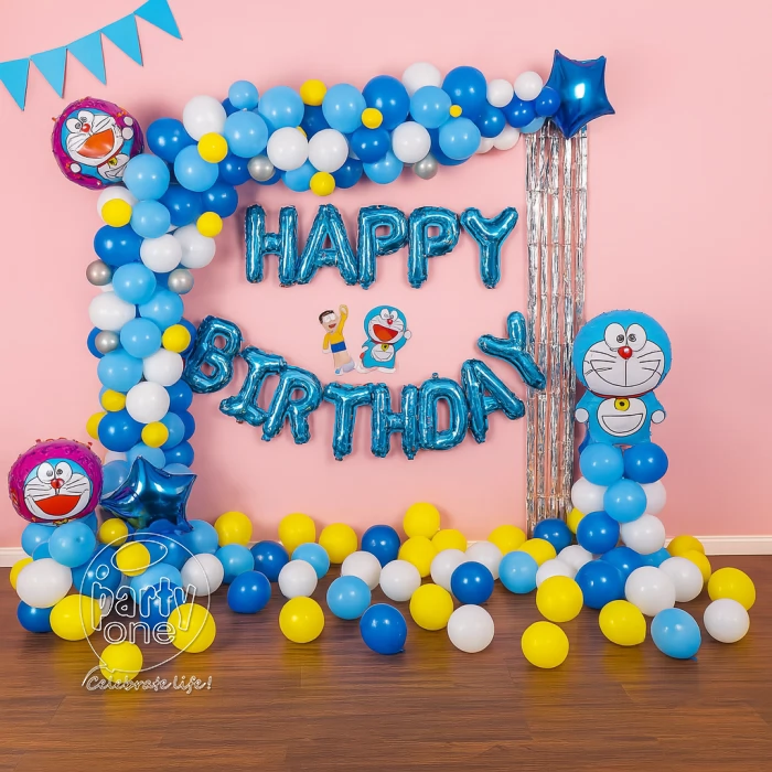 birthday Cute Doremon Theme Balloon Decoration