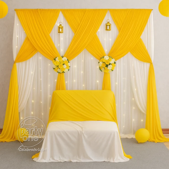 decorations Simple Haldi Ceremony Stage Decoration