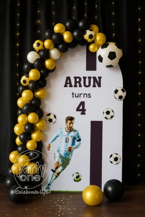 birthday Black and Gold Football Theme Decoration