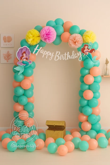 birthday Pastel Mermaid Theme Birthday Decoration