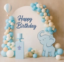 birthday Pastel Blue Elephant Birthday Decoration