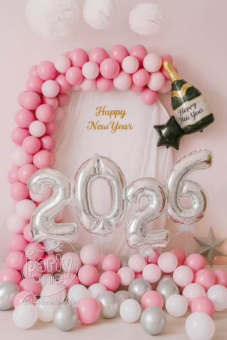 festival decorations Pink Theme New Year Balloon Decoration