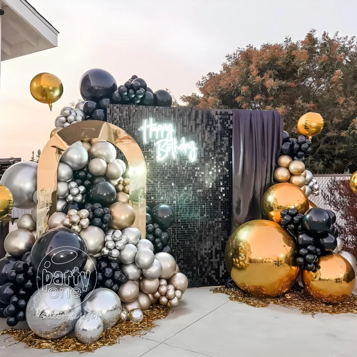 birthday Outdoor Metallic Chrome Sequin Balloon Decoration