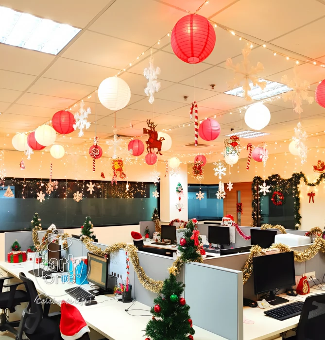 festival decorations Colorful Festive Christmas Office Decor