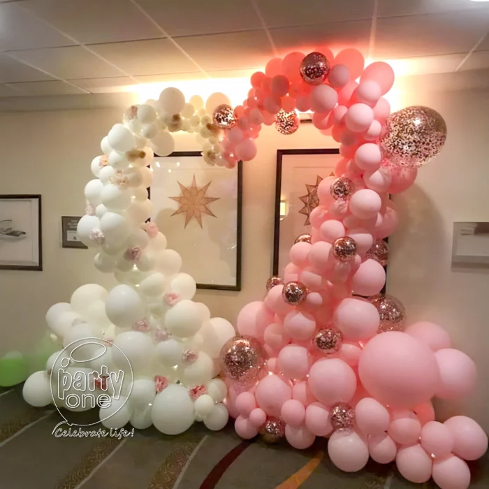 decorations Pink and White Heart Balloon Decoration