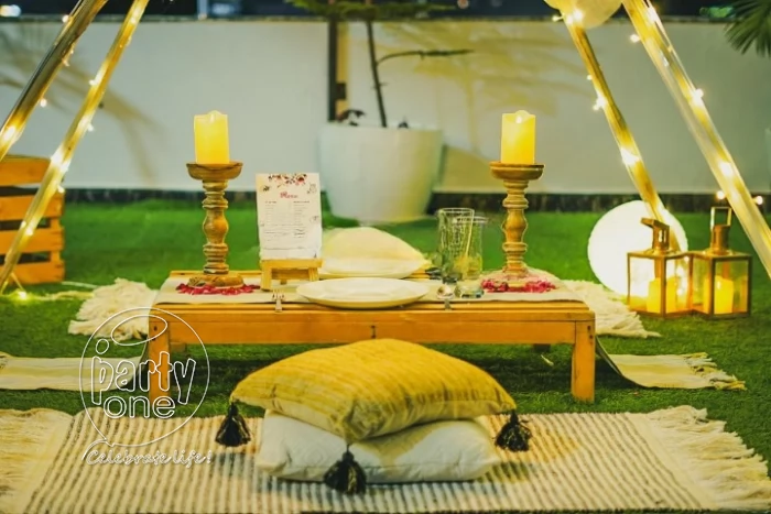 candlelight dinners Open Air Boho Theme Candlelight Dinner