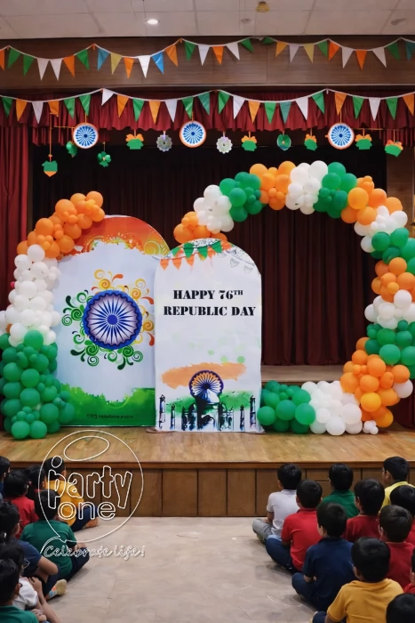 festival decorations Tricolour Backdrop Balloon Decoration