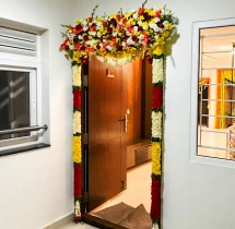house warming services Traditional 2BHK Door Flower Decoration