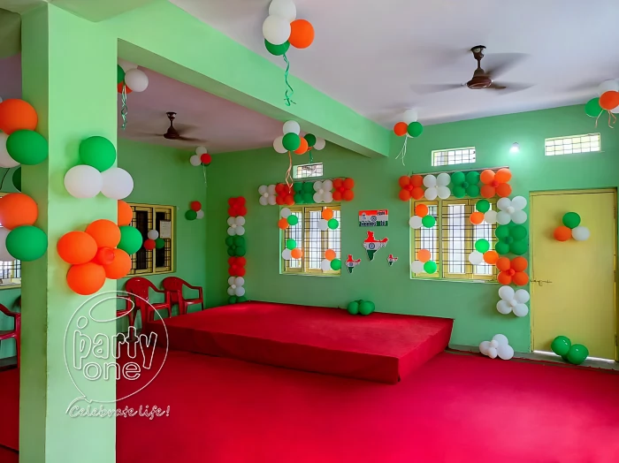 festival decorations Tri Colour Balloon Decoration for Institutions