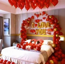 decorations I Love You Balloon Decor with Ceiling Hearts