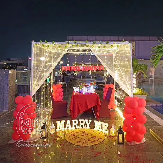 surprises Marry Me Terrace Proposal Cabana Decoration